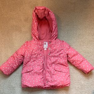 Starry Pink Fleece Puffer Jacket